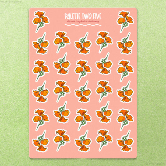 California Poppy Sticker Sheets