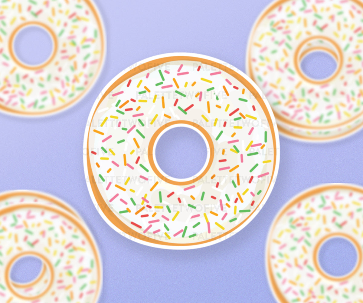 Vanilla Sprinkle Donut Sticker