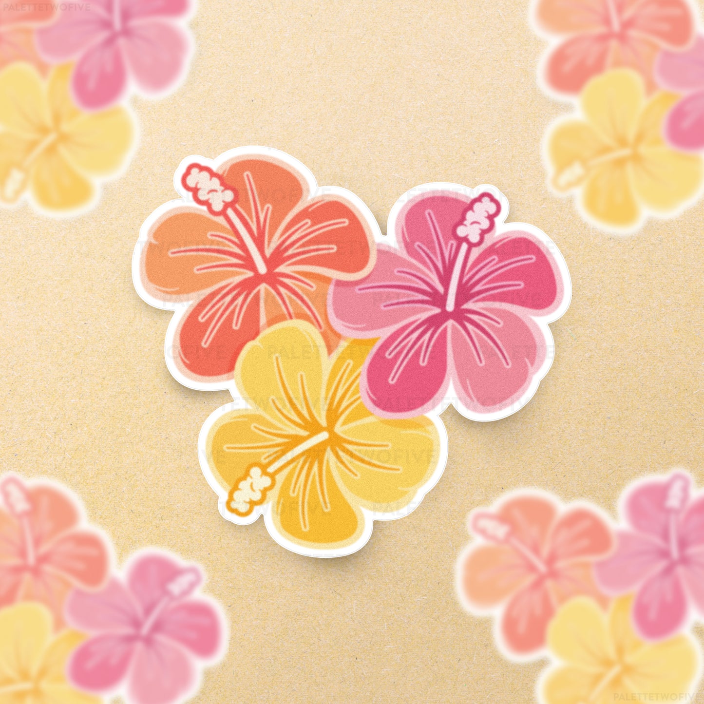 Hibiscus Flower Sticker