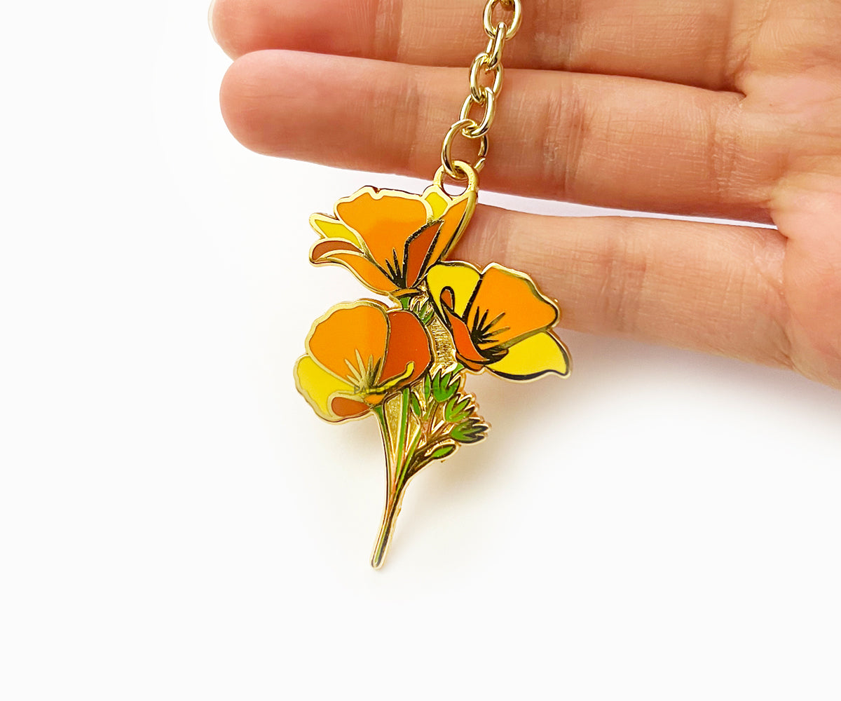 California Poppy Keychain