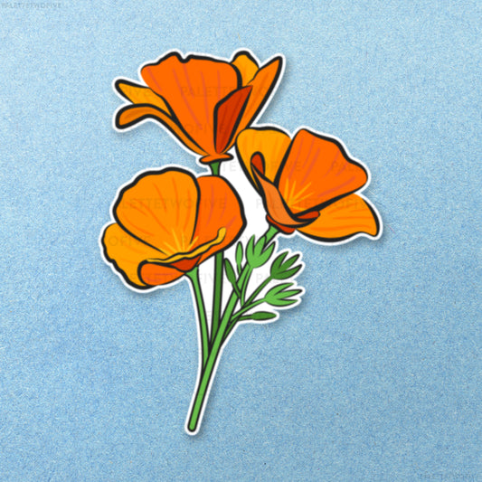 California Poppy Sticker