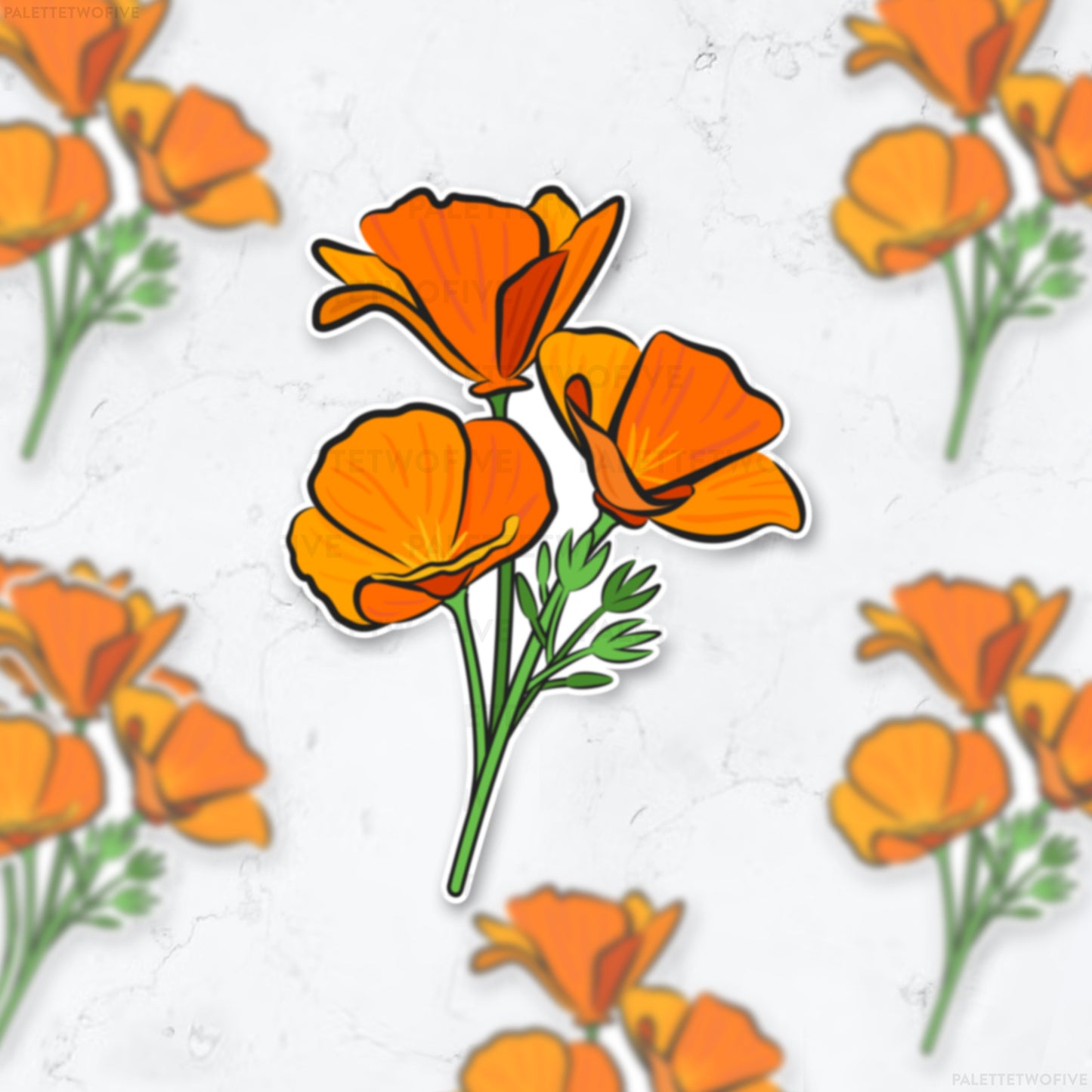 California Poppy Sticker